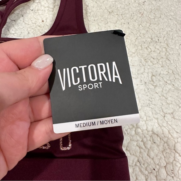 NWT victoria's secret sport the player glitter logo sports bra size medium - Picture 2 of 4